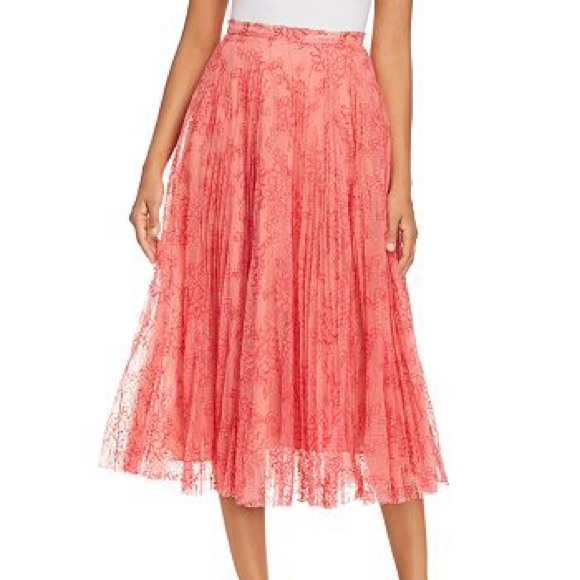 NWT Burberry Wilton Pleated Lace Skirt size 0 - Picture 3 of 6